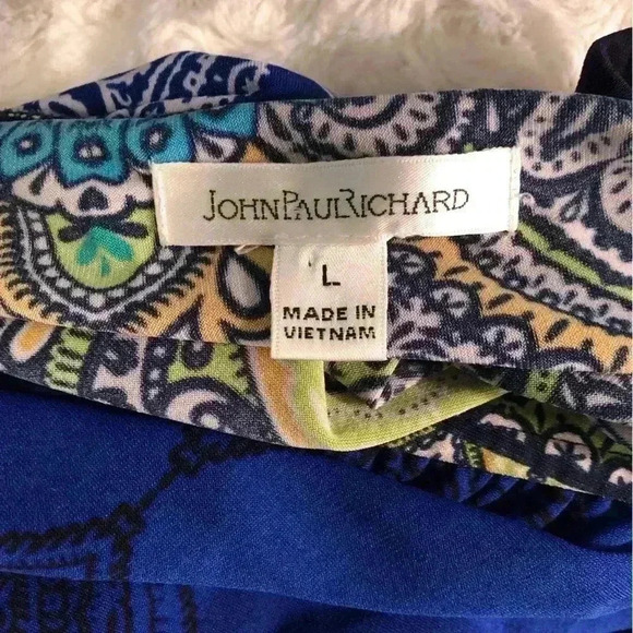 John Paul Richard Womens Large Cottage Core Boho Blue Multicolor Maxi Dress - Picture 5 of 6